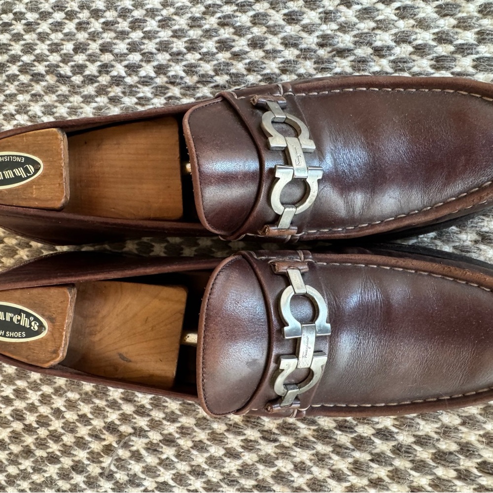 Ferragamo Brown Leather Loafers 10D